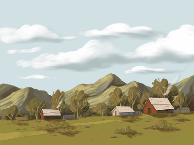 Landscape illustration. Cover book