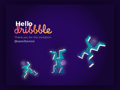 Hello Dribbble! abstract brush doodle dribbble hello illustration nimaatt