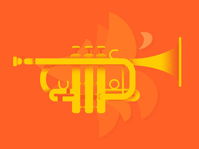 Trumpet icon illustration logo trumpet