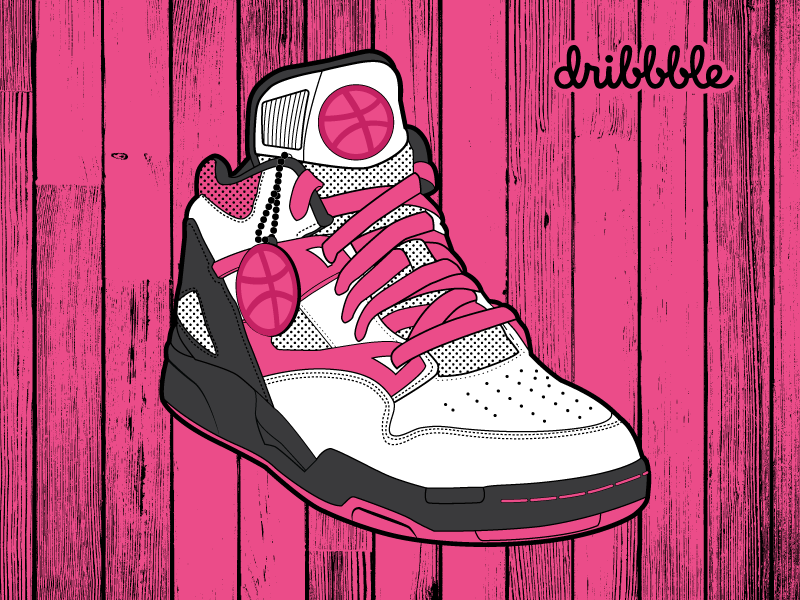 Pumped debut illustration retro shoe shoes sneaker sneakers vector