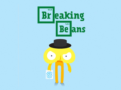 Breaking Beans bad beans breaking character graphic illustration