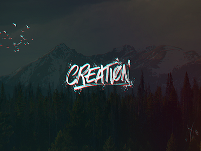 'CREATION' lettering brush brushlettering create creation glitch lettering rough type typography