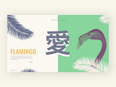 Flamingo design flamingo green inspiration love ui web