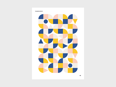 Colours 225 abstract blue colour colour palette forms geometric pink poster poster art shapes snake yellow