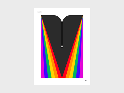 Rainbow black colors colors palette fly geometric graphic design plane poster poster art rainbow shapes universe