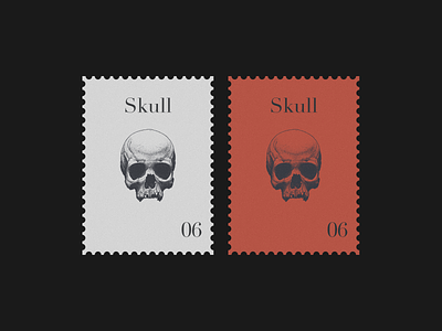 Skull Postage Stamp branding graphic design illustration postage stamp print skull vintage
