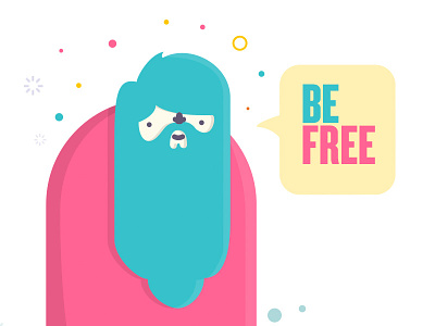 Be Free cartoon character illustration vector
