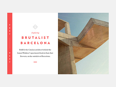 Brutalist Barcelona app barcelona brutalism chronicle concrete design slide ui verlag web