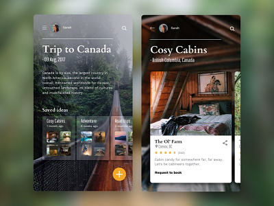 Travel app airbnb app book booking canada design material responsive ui ux vacation web