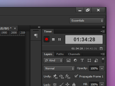 Photoshop job timer