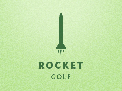 Rocket Golf rebound ball golf green logo psd rebound tee