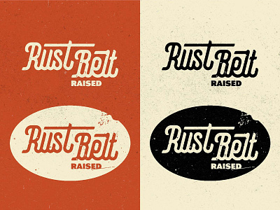 Rust Belt Raised grunge logo logo logo design merch midwest retro rust belt