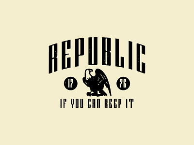 Republic (If You Can Keep It) america minimalism quotes retro usa