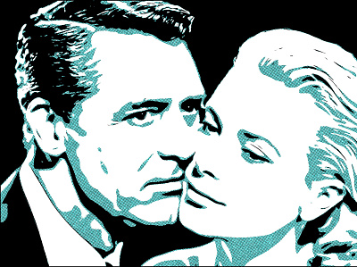 Cary Grant & Grace Kelly blonde woman bruce timm cary grant darwyn cooke film noir grace kelly illustration noir