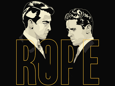 ROPE hitchcock illustration movie poster poster design retro