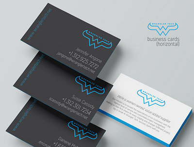 Wrangler Tech Biz Card and Logo Design branding design illustration logo typography vector