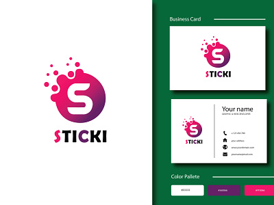 Company Name: sticki 
logo+business card design concept |