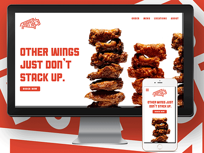 Buffalo Joe's Website bold fast food red restaurant typography ui website