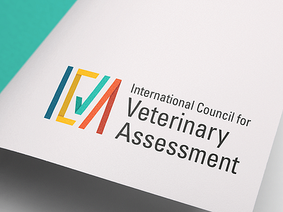 International Council for Veterinary Assessment geometric logo material design square logo veterinary vibrant