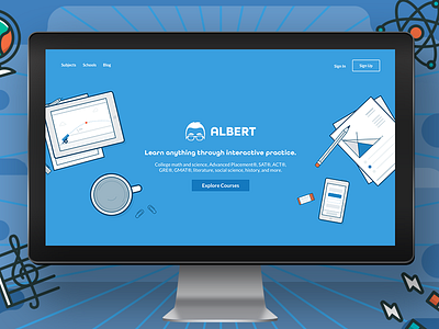 Albert education home page illustration startup static page