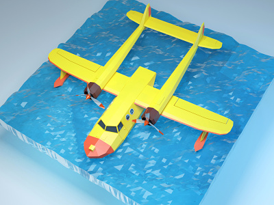 Float Plane (Tale spin) 3d app blender c4d design illustration illustrator low poly lowpoly product vector