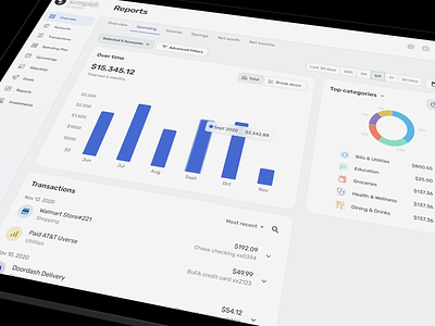 Personal finance Reports page admin app best dashboard design finance fintech money product quicken ui user interface ux