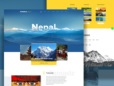 Nepal Travel & Tourism Agency Website design hiking nepal tourism travel travel cms trekking ui ux wireframe