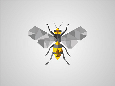 Polygon Bee bee honey icon illustrator logo polygon vector yellow