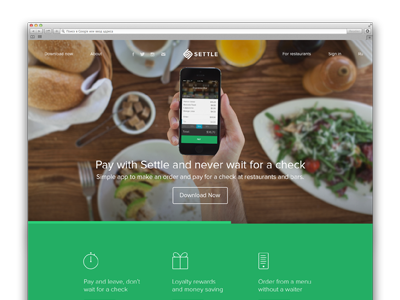 New Settle site app design flat icon ios mobile paralax payment promo settle site