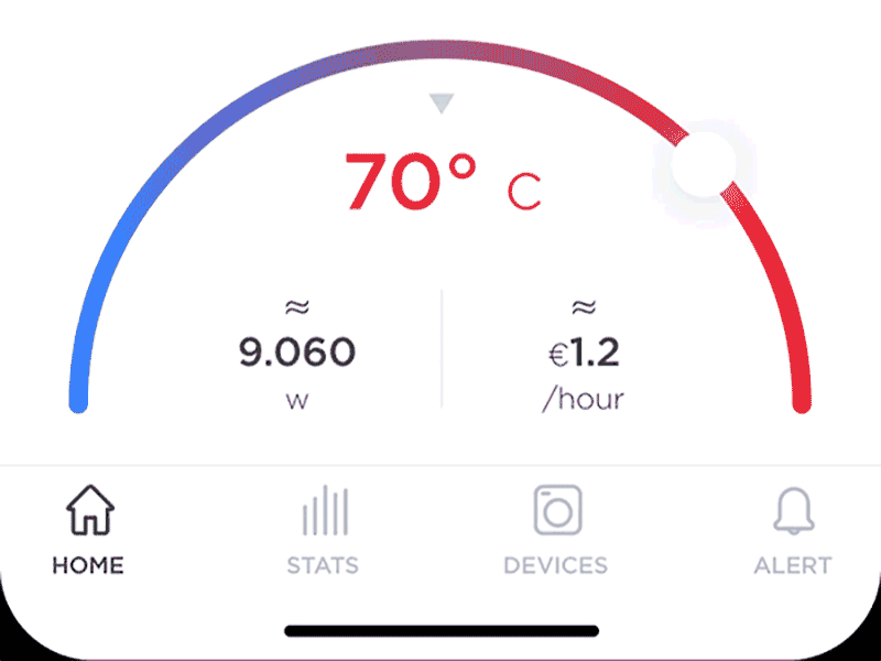Temperature Change animation clean app ios iphone minimal app motion temperature changing white