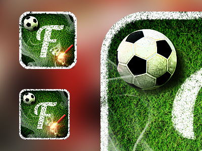 Icon for football fan app ball fire football grass icon iphone smoke