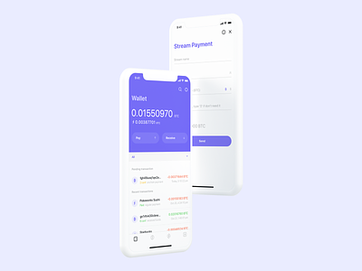 Stream payments app app crypto currency design ios stream payments ui ui design ux design