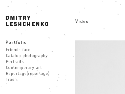 Photographer website design image menu photo photographer site textures type web