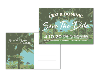 Hawaiian Wedding 'Save the Date' hawaii illustration invite save the date wedding