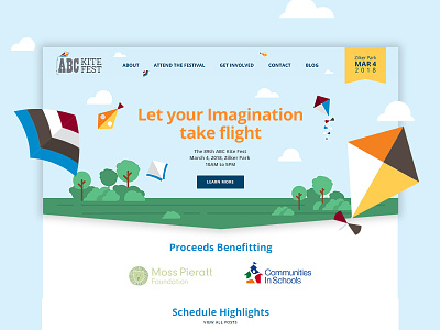 ABC Kitefest Homepage hero banner homepage design ui