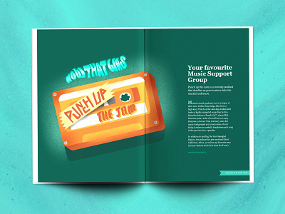 Punch Up The Jam Editorial Spread collateral editorial editorial design editorial illustration handlettering illustration layoutdesign podcast podcast art punch up the jam typography vector