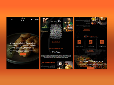 Website Mockup for Vanakkam Priya branding design logo restaurant visual identity website