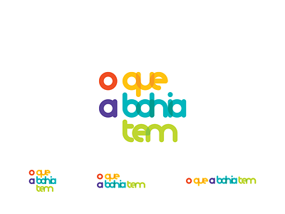 O Que a Bahia Tem logo design brand branding colorful design flat fun happy logo minimal round round logo typography vector