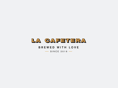 La Cafetera black brand branding cafe coffee design flat gold logo stamp vector