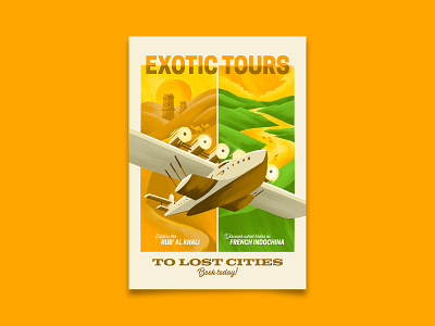 Exotic Tours adventure illustration lost city poster retro travel travel poster ubar uncharted vietnam vintage