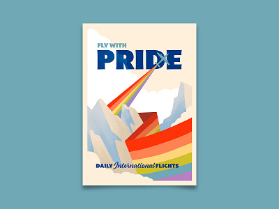 Fly with Pride adventure lost city poster pride pride 2020 pride month retro travel travel poster