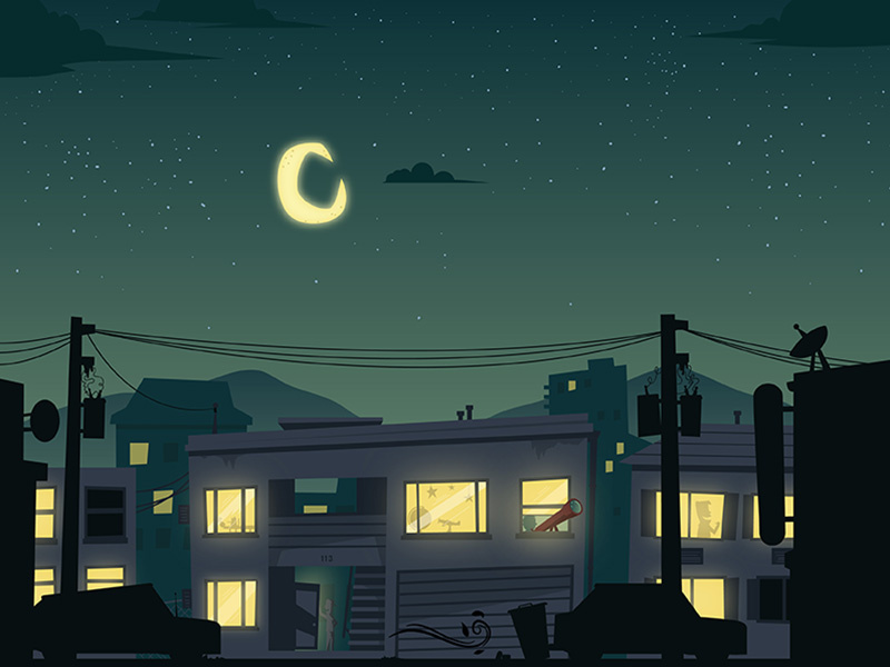 Side-scroller Style City Suburb vector angles los games video scrolling side sidescroller suburb city