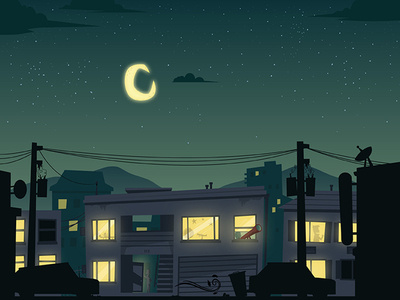 Side-scroller Style City Suburb