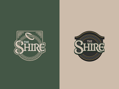The Shire illustration lettering art logo lord of the rings modern tolkien vector