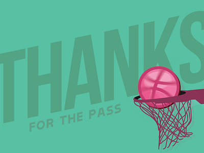 Thanks For The Pass basketball dribbble first shot retro green thank you dribbble thanks