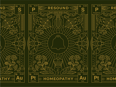 Resound Homeopathy apparel art geometric identity illustration line lineart logo mark minimal minimalist monoline packaging playingcards poster print symbol