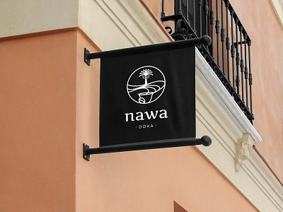 Nawa Doha Logo & Packaging bean branding coffee design geometric gold graphic design illustration line lineart logo minimal monoline packaging signage skilline