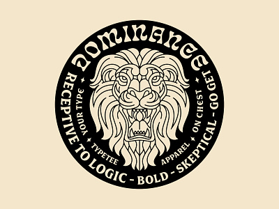 Dominance animal apparel badge badgedesign brand branding clothing design geometric illustration line lineart lion lionhead logo minimal monoline outdoor sport tee
