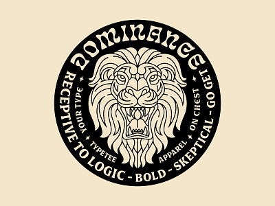 Dominance animal apparel badge badgedesign brand branding clothing design geometric illustration line lineart lion lionhead logo minimal monoline outdoor sport tee