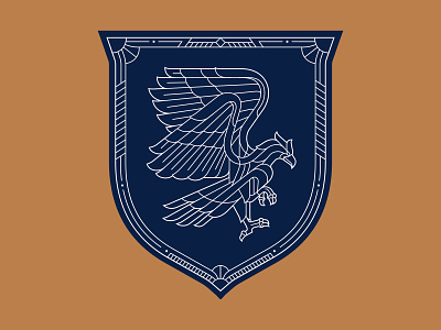 Ravenclaw apparel badges branding design eagle geometric illustration line lineart logo minimal monoline t-shirt
